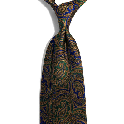 Green & Gold Silk Paisley Jacquard Tie