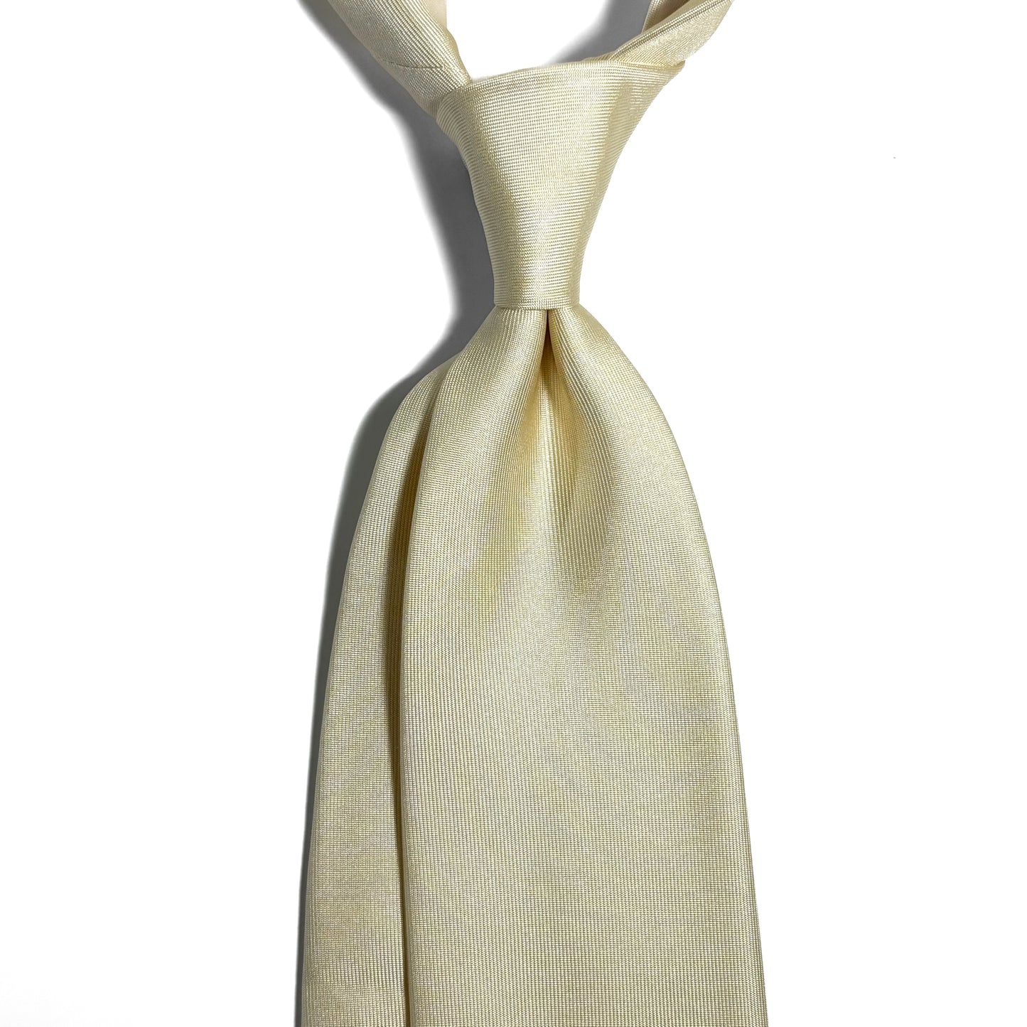 Cream Yellow English Printed Twill Silk Tie