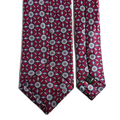 Wine Red Floral Silk Satin Tie