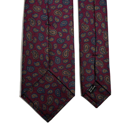 Burgundy Paisley Italian Madder Silk Tie
