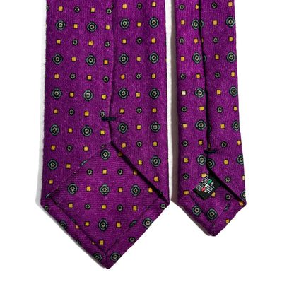 Purple Geometric Wool Flannel Tie