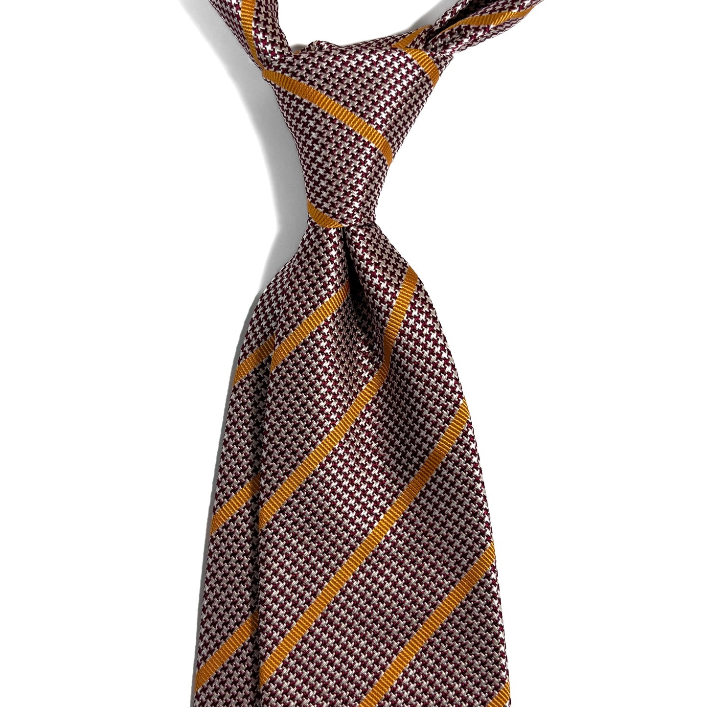 Red & Gold Striped Silk Jacquard Tie