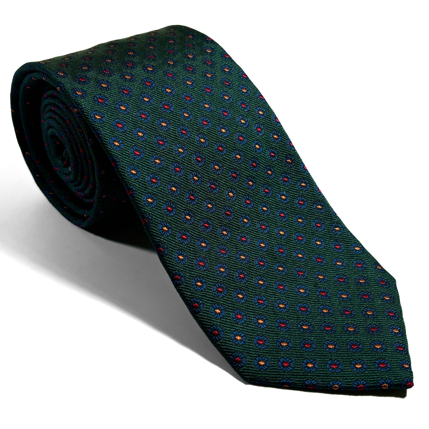 Forest Green Floral Neats Silk Jacquard Tie