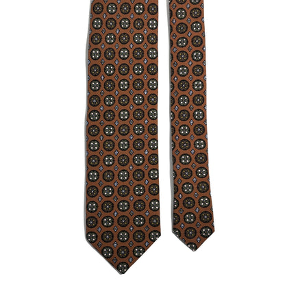 Brown Floral Medallion Ancient Madder Silk Tie