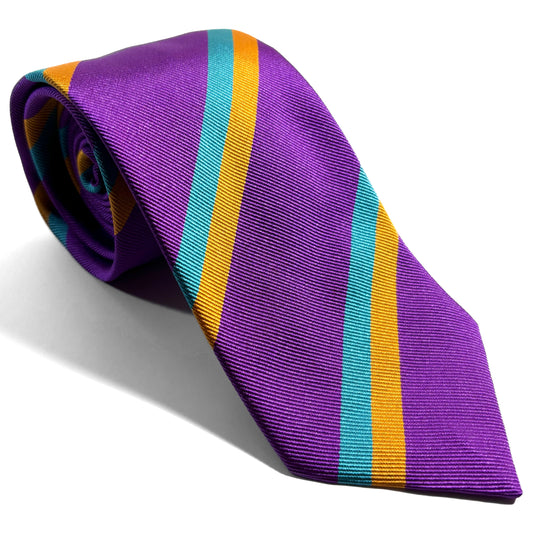 Purple Striped Silk Repp Tie