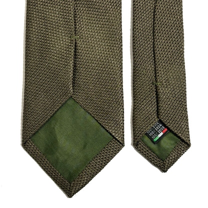 Olive Green Silk Grenadine Tie (Garza Fina)