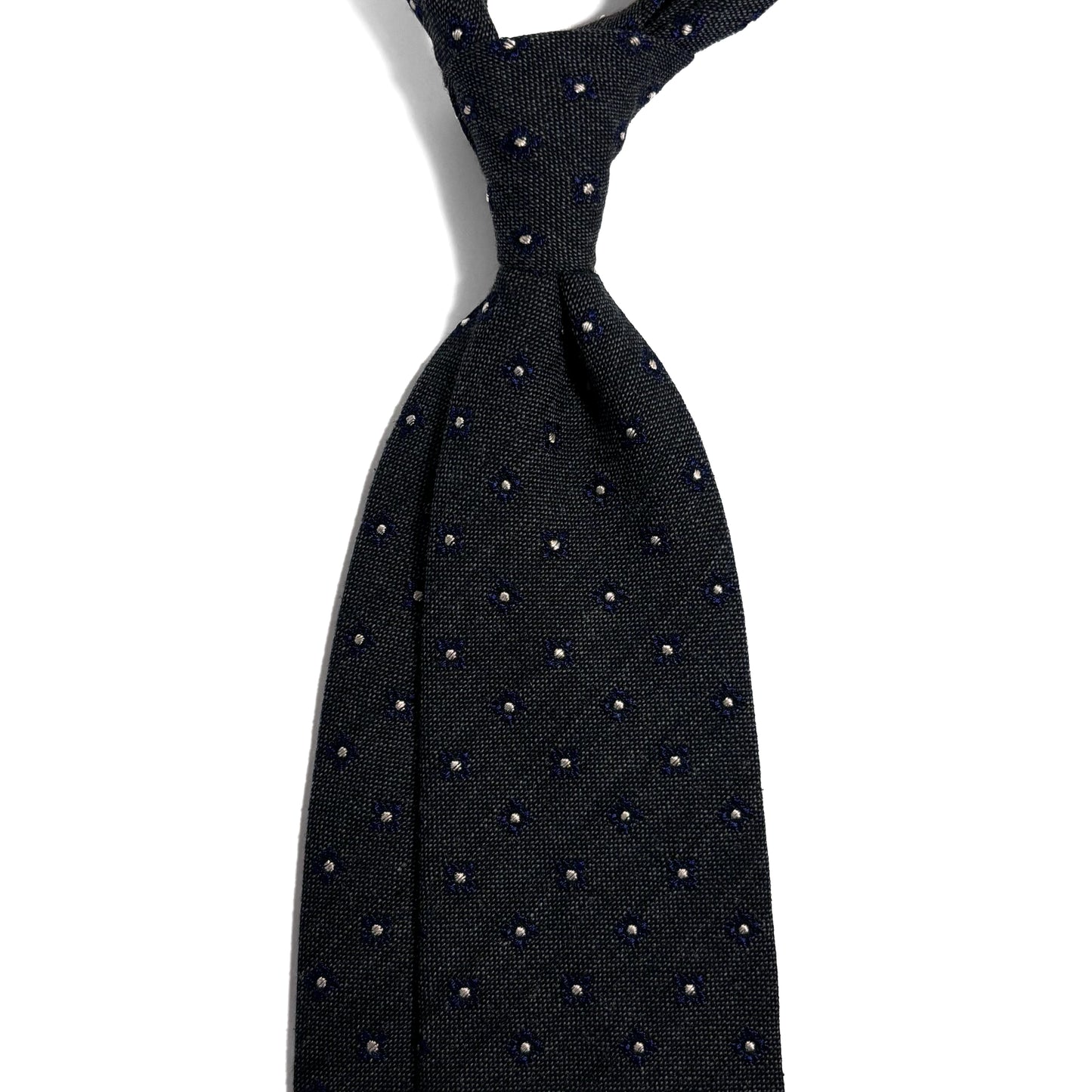 Charcoal Gray Floral Wool/Silk Jacquard Tie