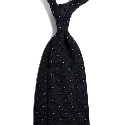 Charcoal Gray Floral Wool/Silk Jacquard Tie