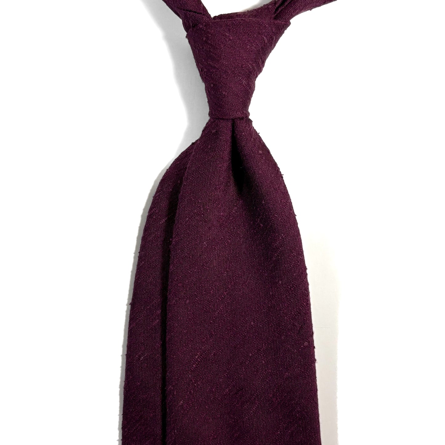Untipped Plum Purple Silk Shantung Tie