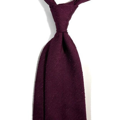 Untipped Plum Purple Silk Shantung Tie