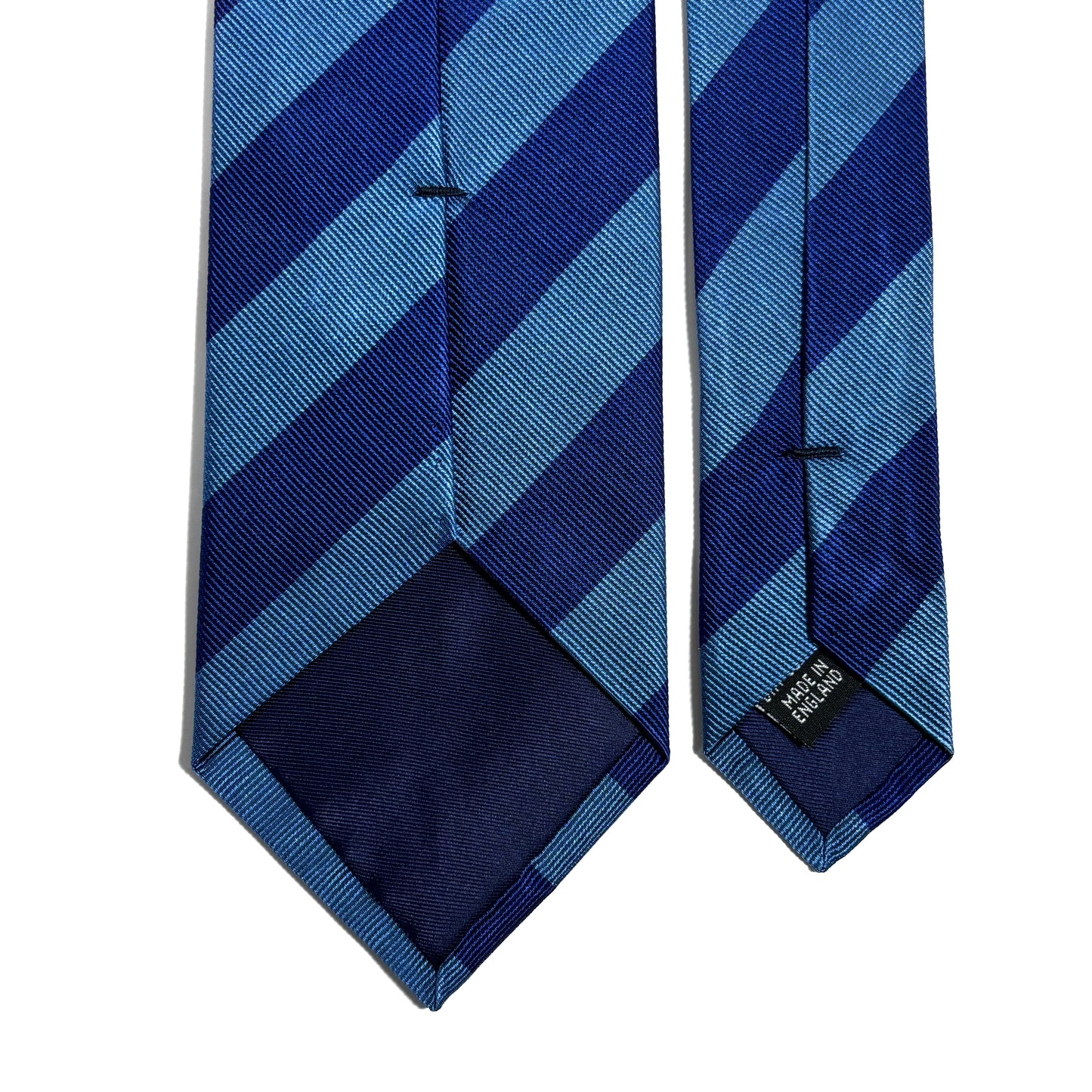 Navy Blue & Blue Striped Silk Repp Tie