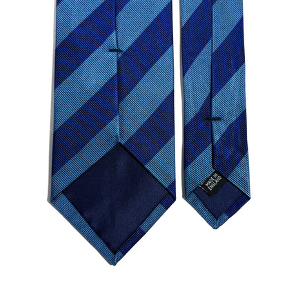 Navy Blue & Blue Striped Silk Repp Tie