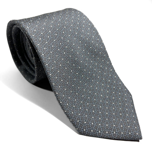 Gray Italian Panama Weave Silk Tie