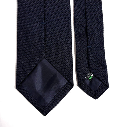 Midnight Blue Silk Grenadine Tie (Garza Fina)