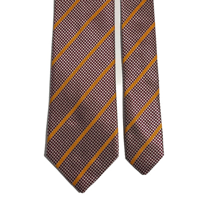 Red & Gold Striped Silk Jacquard Tie