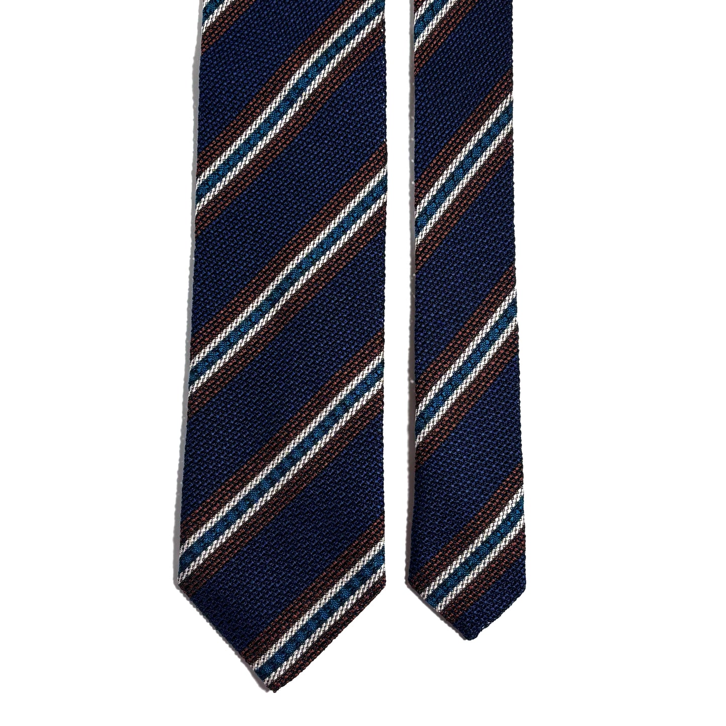 Blue Striped Italian Silk Grenadine Tie