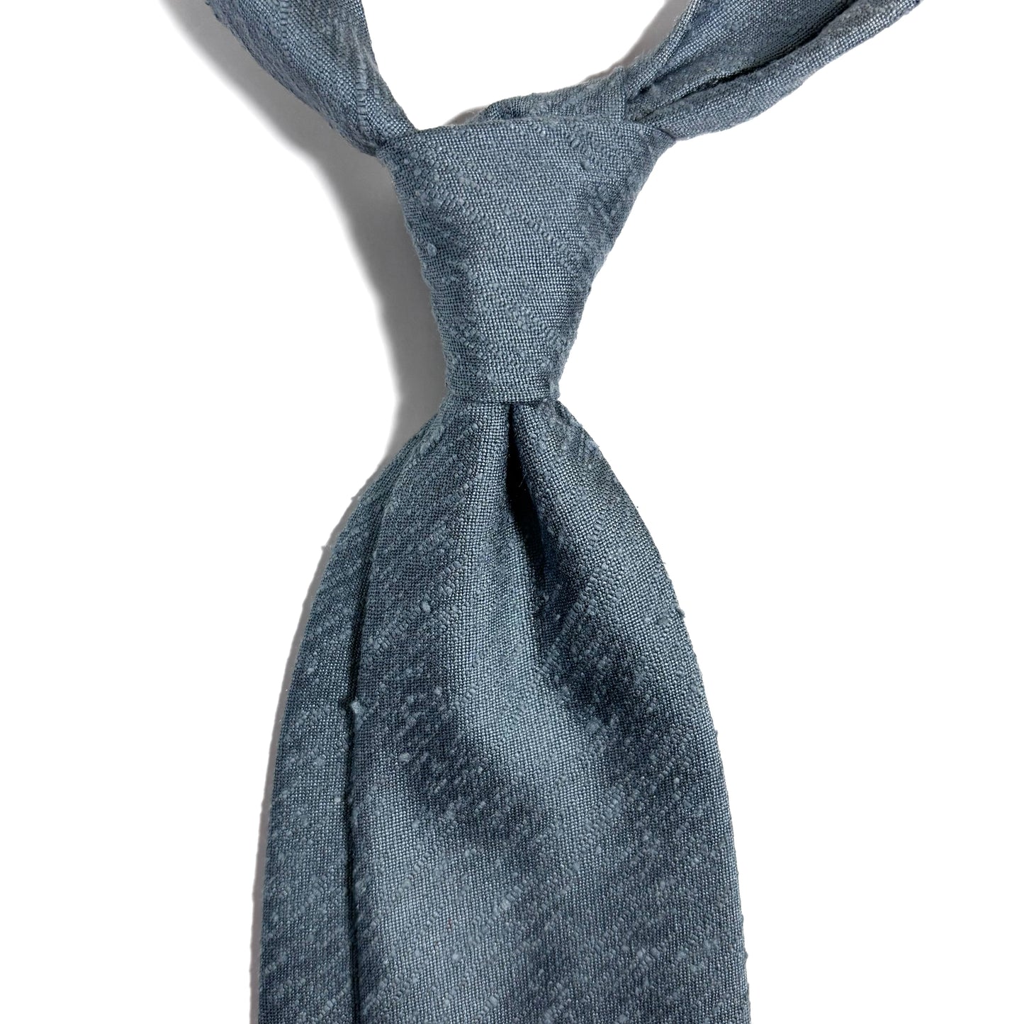 Untipped Light Blue Silk Shantung Tie