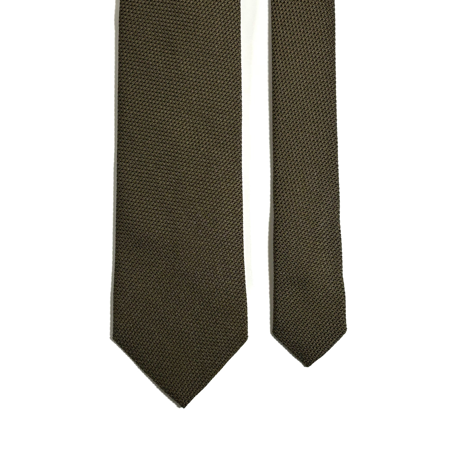 Olive Green Silk Grenadine Tie (Garza Fina)