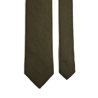 Olive Green Silk Grenadine Tie (Garza Fina)