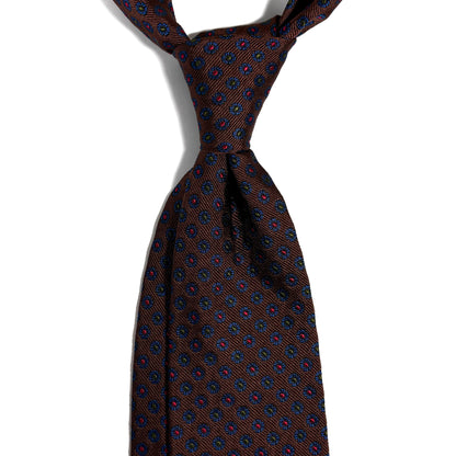 Brown Floral Neats Silk Jacquard Tie