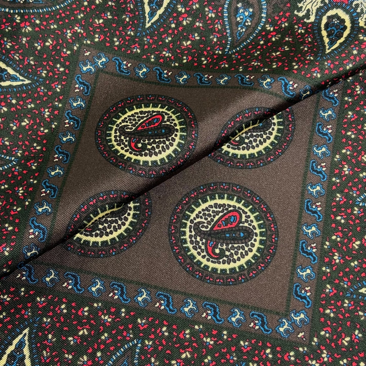 Brown Geometric Ancient Madder Silk Pocket Square