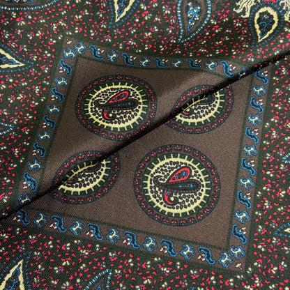 Brown Geometric Ancient Madder Silk Pocket Square