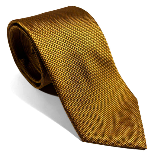 Gold Geometric Jacquard Silk Tie