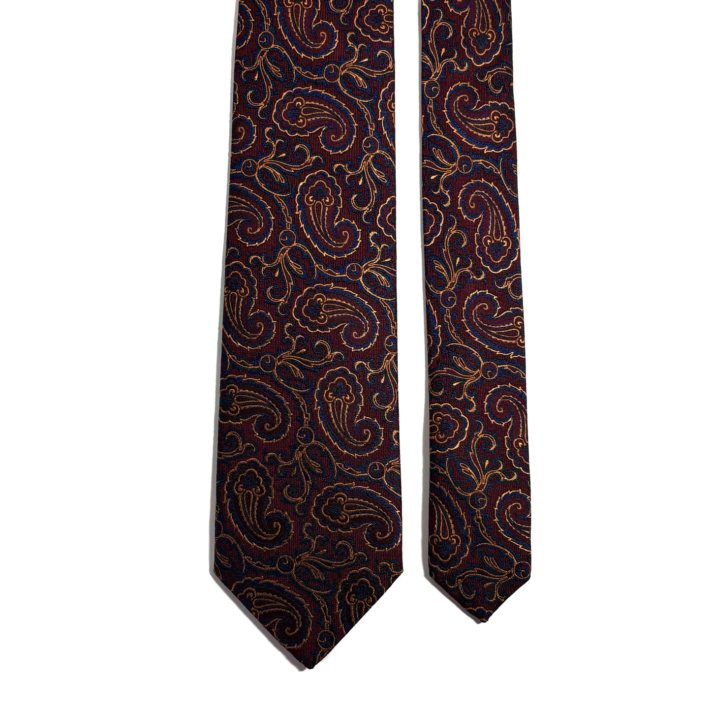 Burgundy & Gold Paisley Silk Jacquard Tie