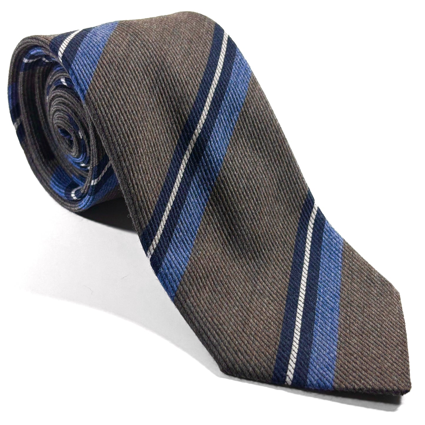 Light Brown Striped Wool/Silk Tie