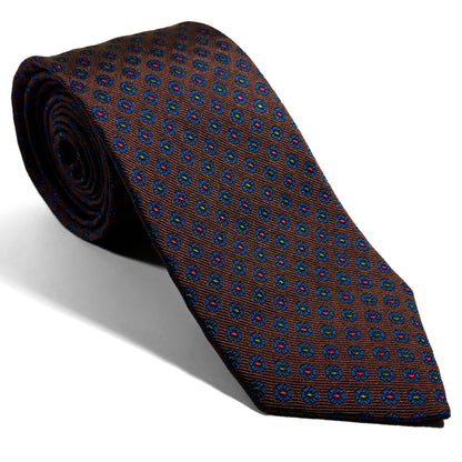 Brown Floral Neats Silk Jacquard Tie