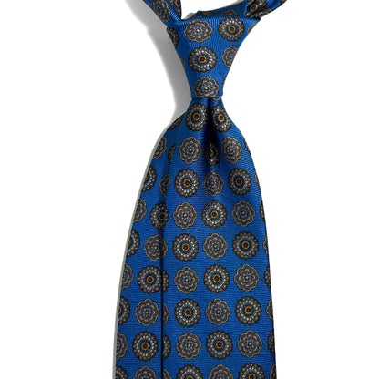 Light Blue & Gold Geometric Silk Jacquard Tie