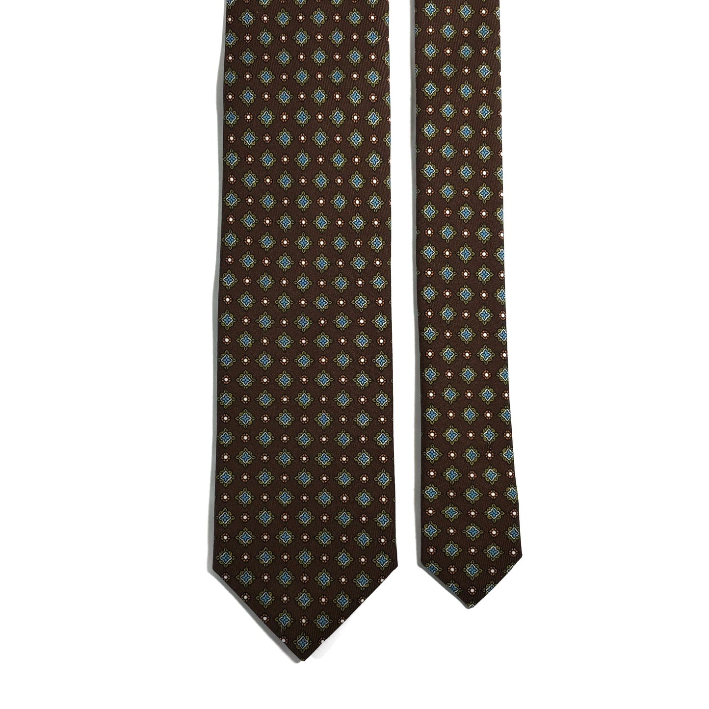Brown Geometric Ancient Madder Silk Tie