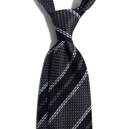 Gray Striped Silk Grenadine Tie (Garza Grossa)