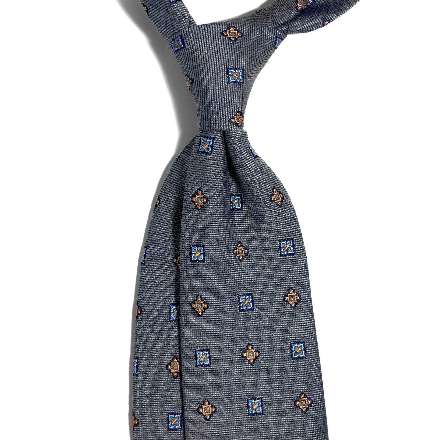 Gray Geometric Silk Jacquard Tie