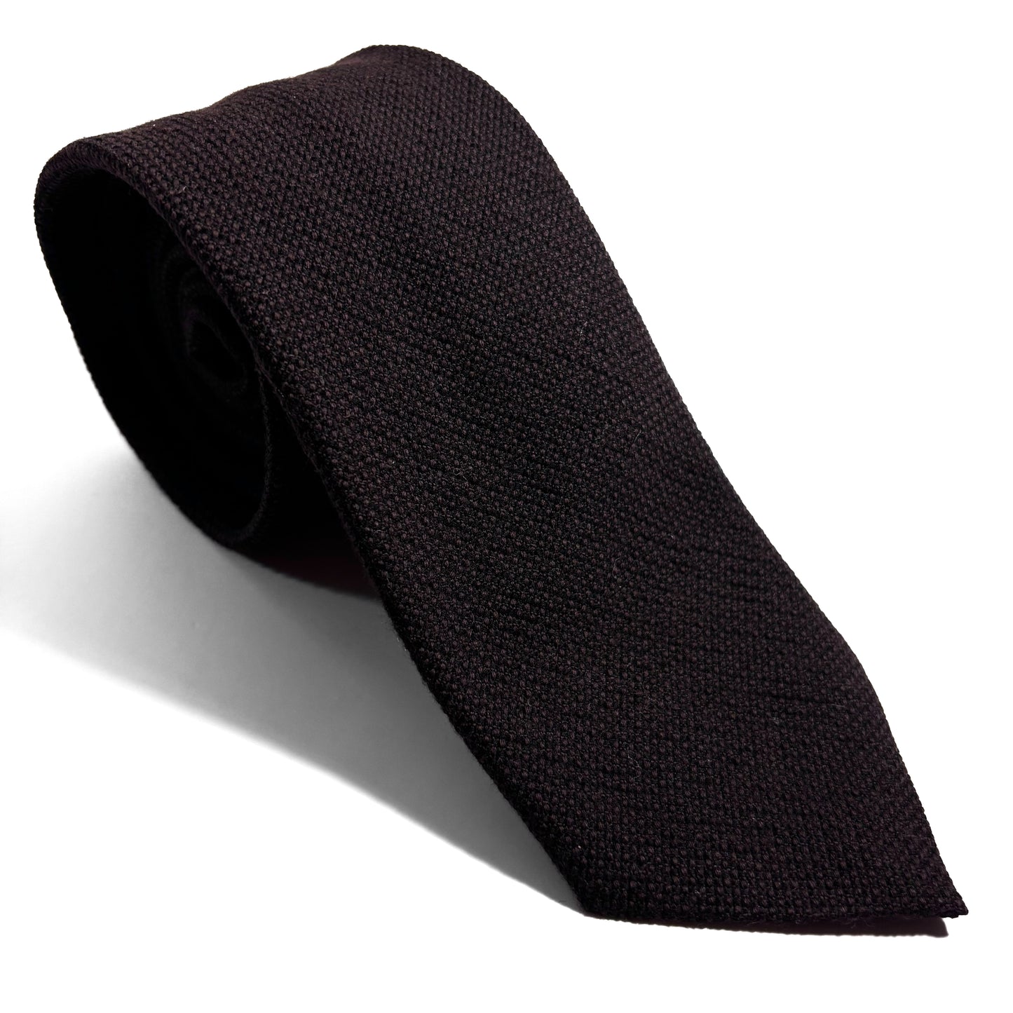 Dark Brown Wool/Silk Grenadine Tie (Garza Fina)