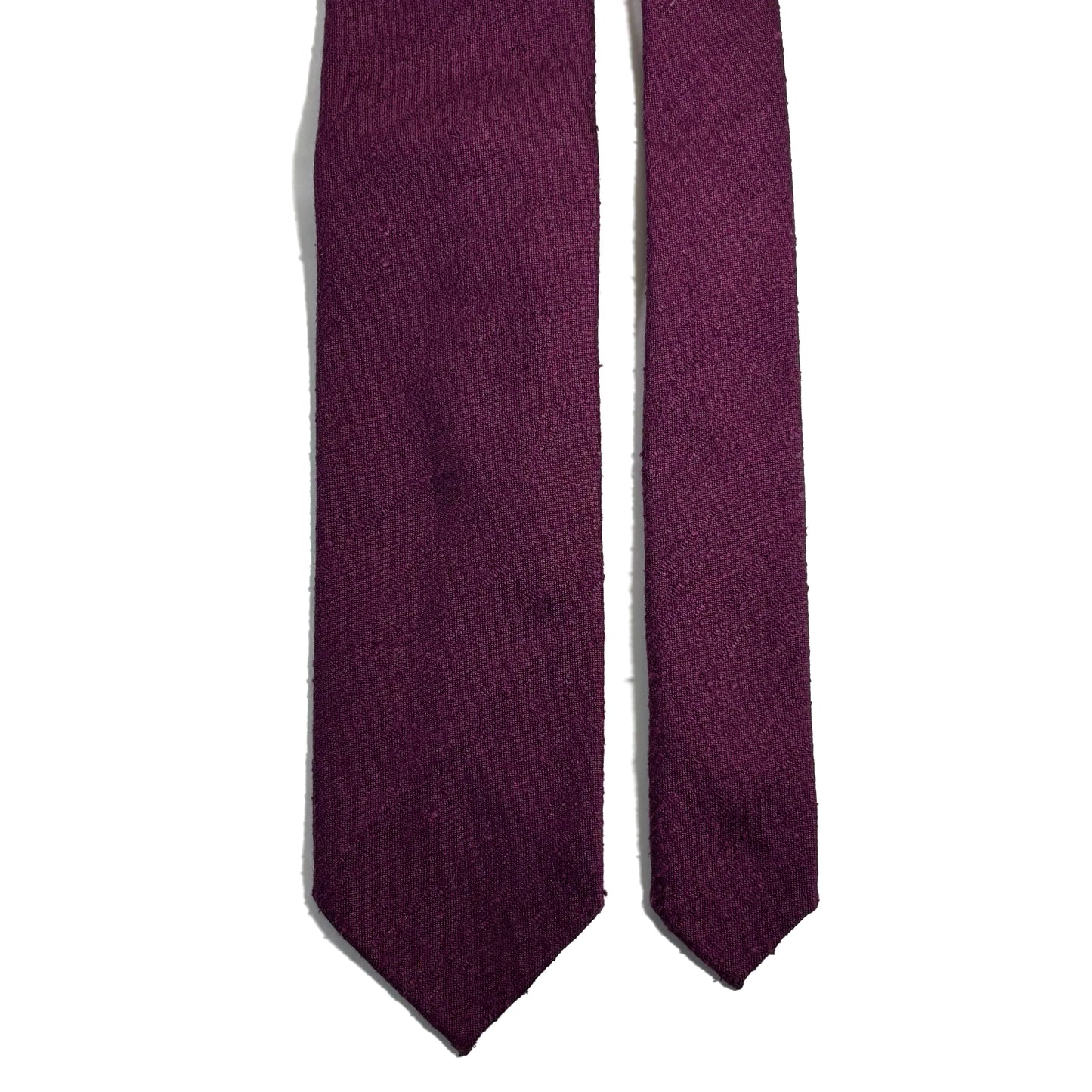 Untipped Plum Purple Silk Shantung Tie