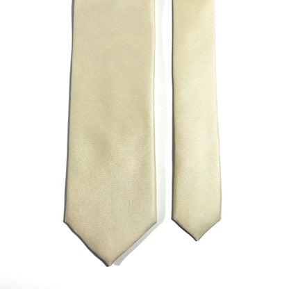 Cream Yellow English Printed Twill Silk Tie