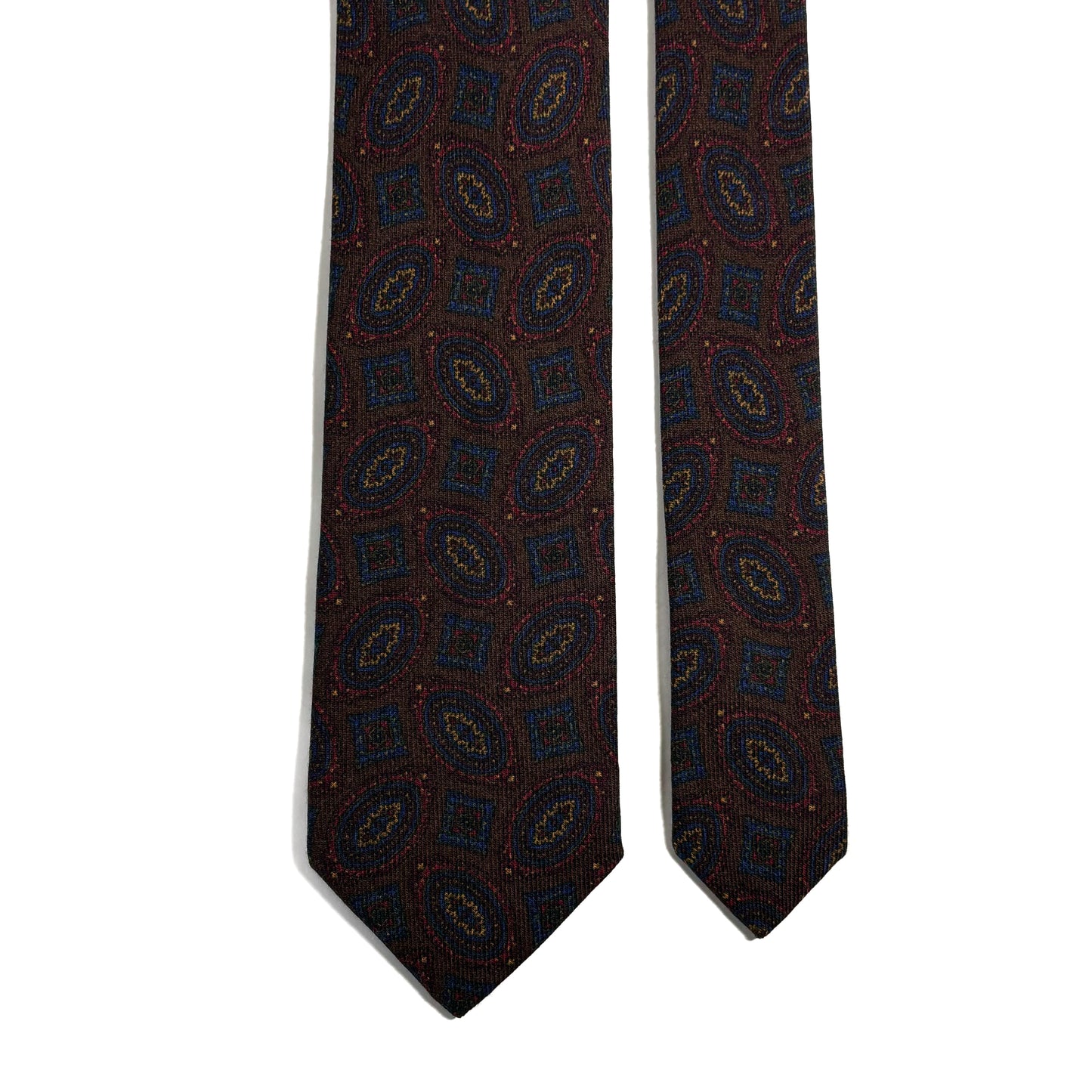 Dark Brown Geometric Wool/Silk Tie