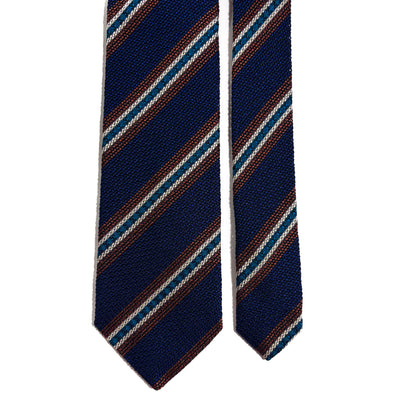 Blue Striped Italian Silk Grenadine Tie