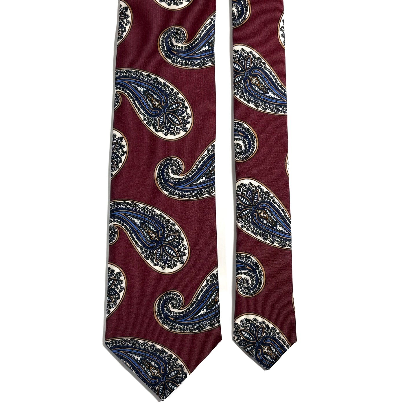 Burgundy Paisley Printed 36oz Silk Twill Tie
