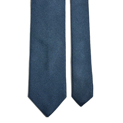 Avion Blue Silk Grenadine Tie (Garza Fina)
