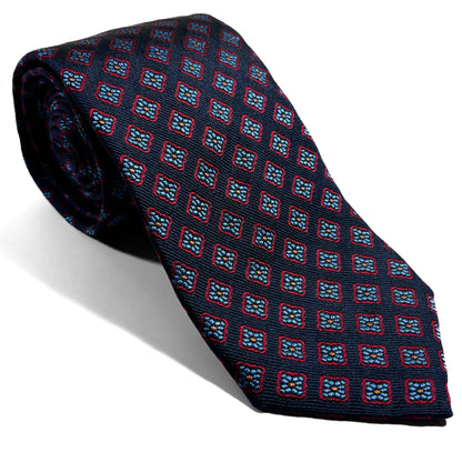 Navy Blue Diamond Silk Jacquard Tie