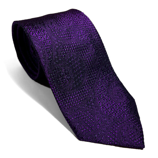 PHOENIX Purple Paisley Silk Grenadine Jacquard Tie