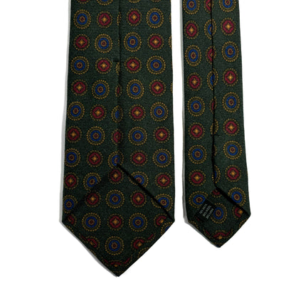 Forest Green Floral Medallion Wool/Silk Tie