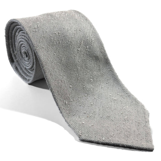 Untipped Ivory Silk Shantung Tie
