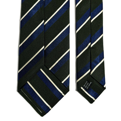 Green & Blue Striped Silk Jacquard Tie