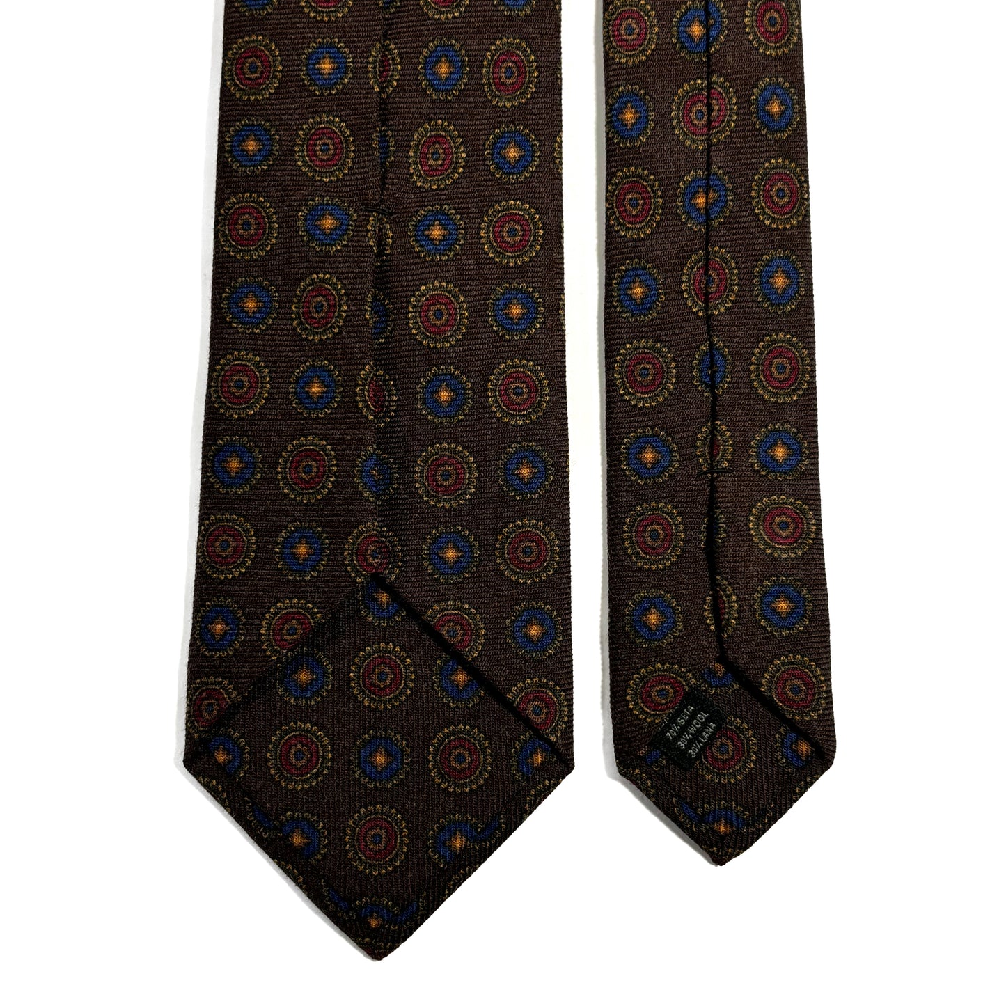 Dark Brown Floral Medallion Wool/Silk Tie