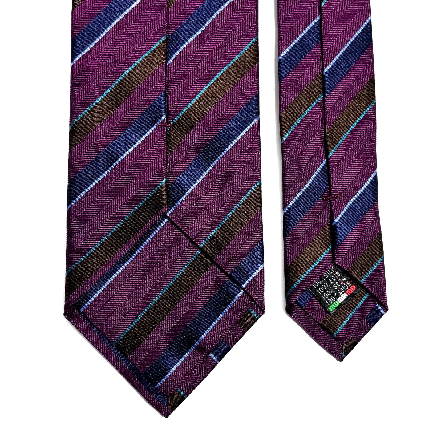 Purple & Navy Blue Striped Silk Jacquard Tie