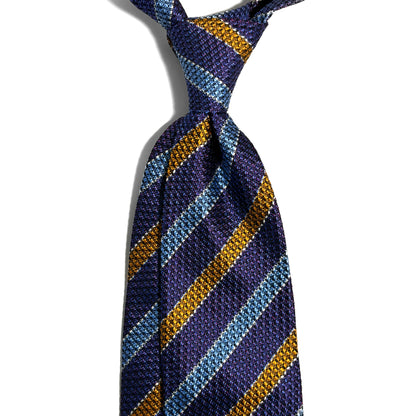 Mottled Purple Striped Silk Grenadine Tie (English Weave)