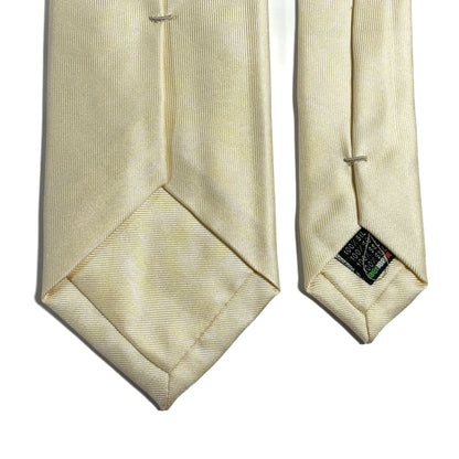 Cream Yellow English Printed Twill Silk Tie